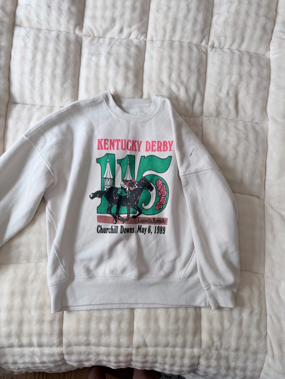 Abercrombie & Fitch White Kentucky Derby Graphic Sweatshirt